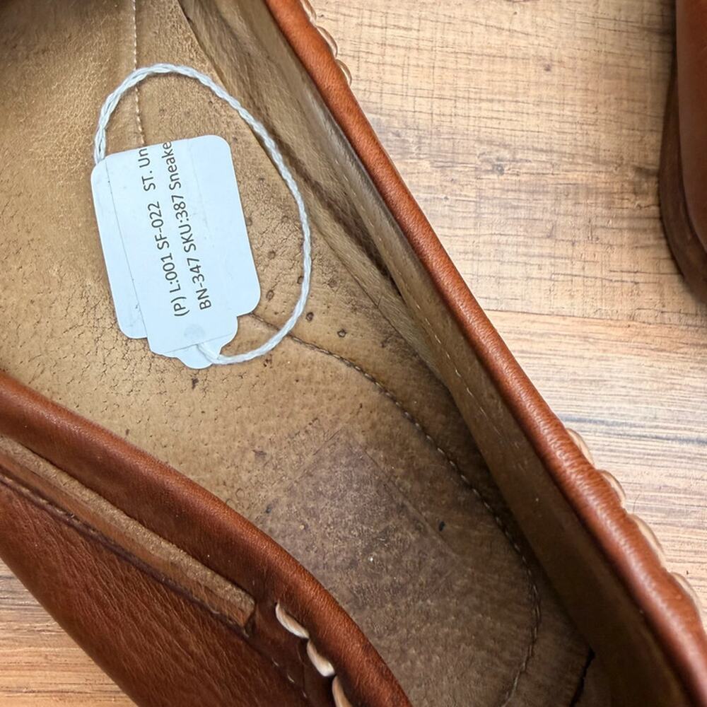 Frye Loafers Men's 11.5 Tan Brown Distressed Leather Driver Moccasin - Picture 7 of 8